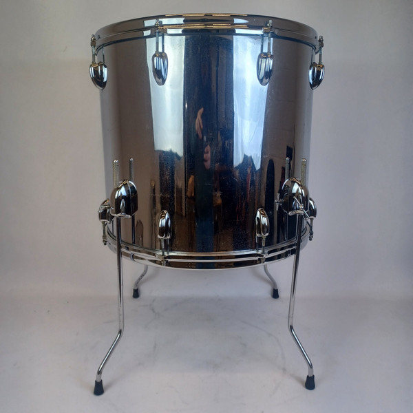 Slingerland 16x18"Chrome Over Wood Floor Tom Magnum Vintage 3ply Maple Drum 1970