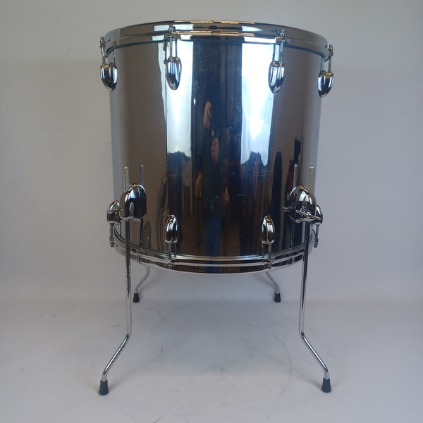 Slingerland 16x18"Chrome Over Wood Floor Tom Magnum Vintage 3ply Maple Drum 1970