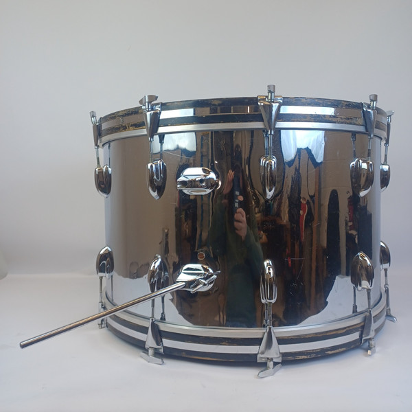 Slingerland 14x24" Jazz Rock Bass Drum Virgin 1970 3Ply Chrome Over Wood COW USA