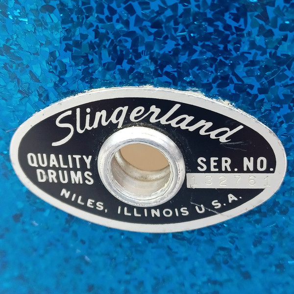 Slingerland 1972 Radio King #111 7x14"Snare Drum Blue Sparkle/Maple Vintage 70s