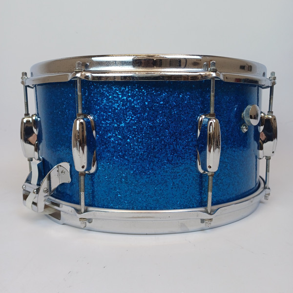 Slingerland 1972 Radio King #111 7x14"Snare Drum Blue Sparkle/Maple Vintage 70s