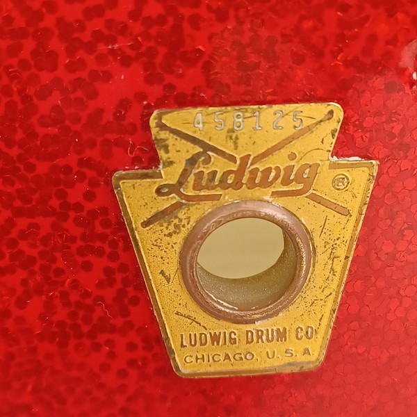 Ludwig 6.5x14"#912 School Festival Red Sparkle 3Ply Mahogany Vintage 60s #458125