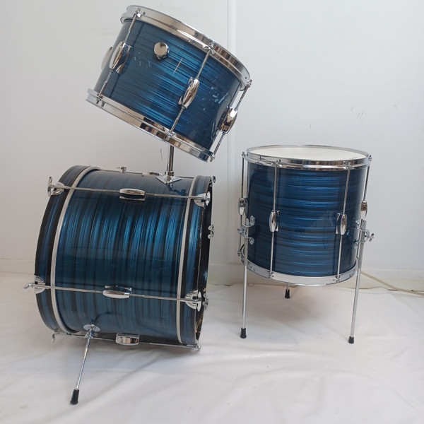 Pearl Apollo 20,12,14 Drum Set Blue Ripple 3Ply MIJ Japan Bass Kick/Tom/Floor60s
