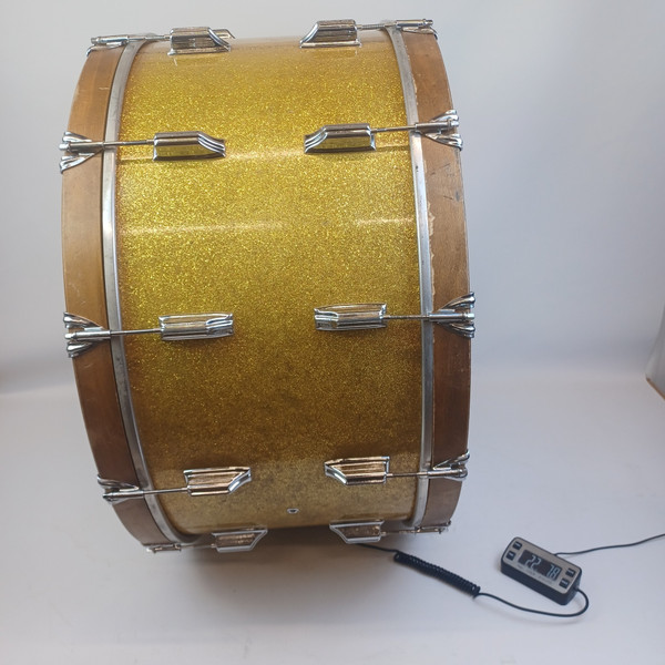 Rogers 14x28"Dayton Holiday Bass Drum Virgin Gold Sparkle 60s Pre-Powertone Ohio