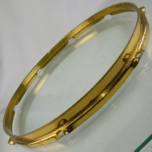 Ludwig 14"24k Gold Plated BRASS 8Lug Triple-Flange Snare/Floor Tom Drum Rim/Hoop