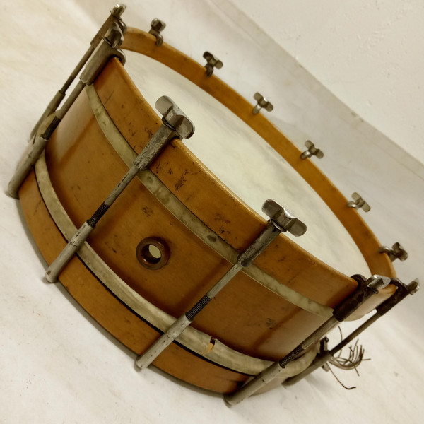 George B. Stone 5x14"1Ply Maple Snare Drum Calf Head Early American 1900s Boston