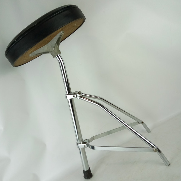 Ludwig 1025-1 Porto-Seat Drum Set Throne Vintage 60s Adjustable Chair Script USA