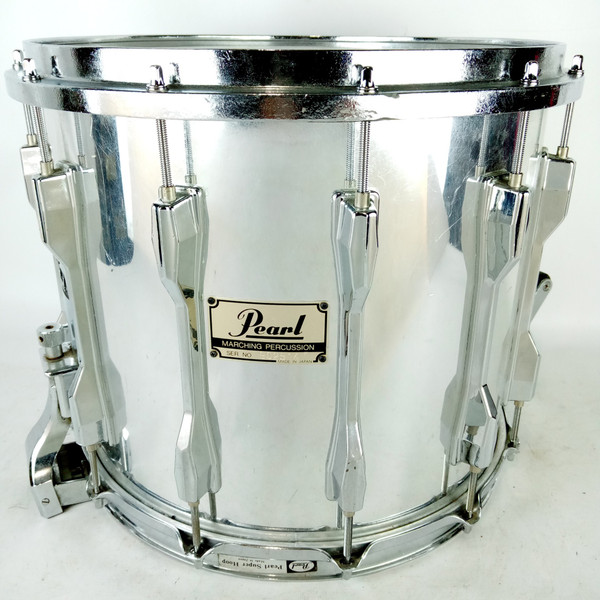 Pearl 12x14" Marching Percussion Snare Drum COW Chrome 12-Lug High-Tension Japan