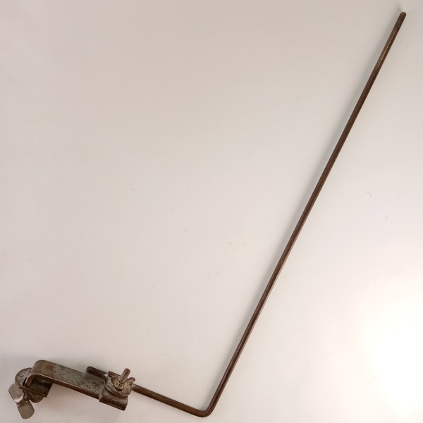 Ludwig Cymbal 1/4"Rod L-Arm Vintage 30s Nickel Clamp-On Bass Drum Hoop Mount USA