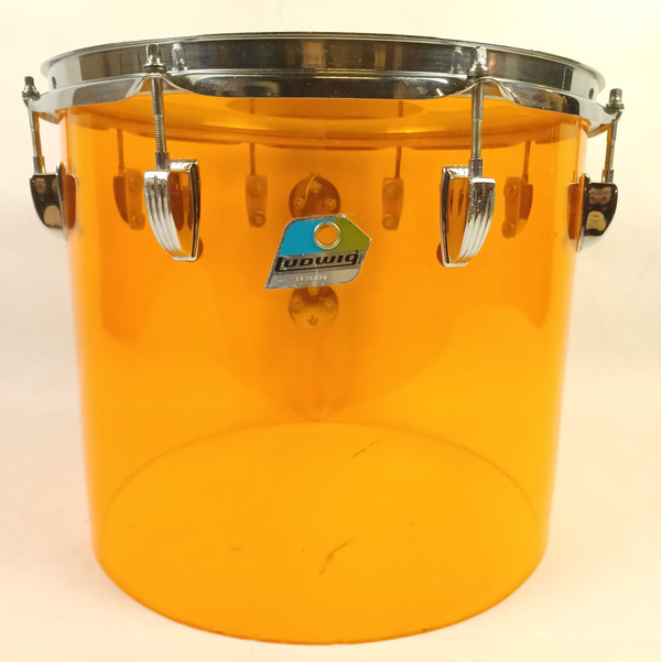 Ludwig 12x14"Amber Vistalite Concert Rack Tom Drum Vintage70s USA Blue/Olive 19x