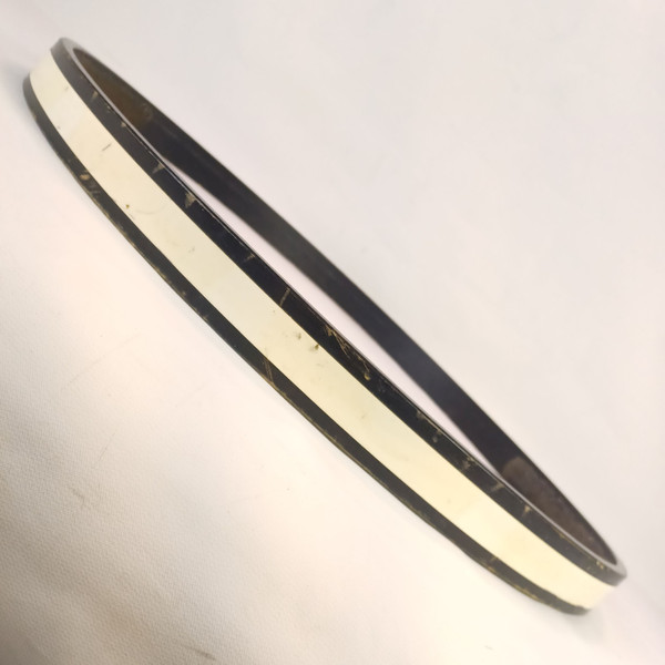 Pearl 24" Bass Drum Hoop Black Paint/White 7/8" Inlay 8-Ply Vintage x1 5/8"x3/8"