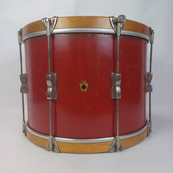 WFL Ludwig 12x17"Tenor Tom Drum Red Lacquer +Natural Maple Wood Hoops Vintage40s