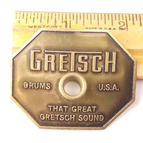 *Gretsch Stop Sign Badge 1970s Vintage SSB Bass/Snare/Tom Drum Brooklyn +Grommet