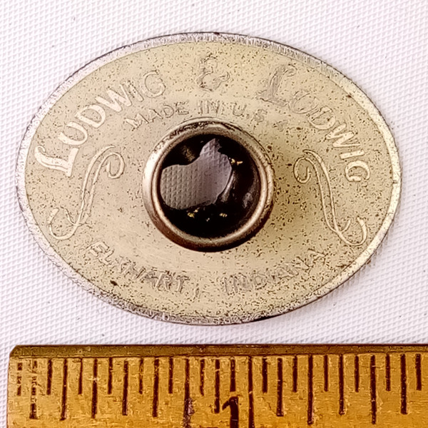 *Ludwig&Ludwig Elkhart Oval Badge 40s White/Silver Enamel Indiana USA Snare Drum