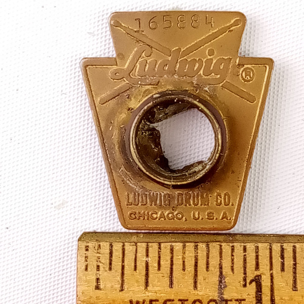 Ludwig #165884 Keystone Badge 1965 Brass Vintage Snare/Tom/Bass Drum+Grommet USA