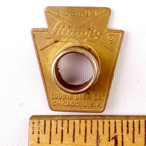Ludwig #168609 Keystone Badge 1965 Brass Vintage Snare/Tom/Bass Drum+Grommet USA
