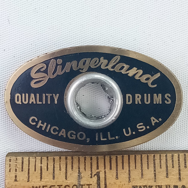 Slingerland 1st Black/Brass Chicago Badge Snare/Bass Drum+OG Aluminum Grommet US