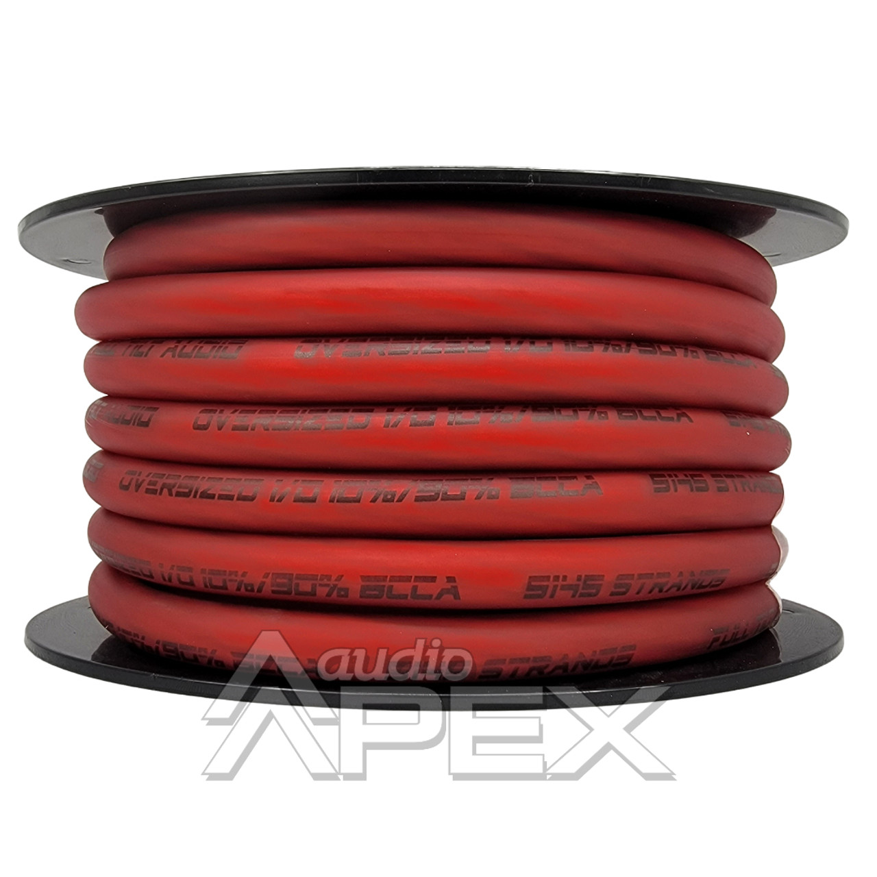 Full Tilt Audio Red 8 Gauge 50 Foot Tinned OFC Oxygen Free Copper  Power/Ground Cable/