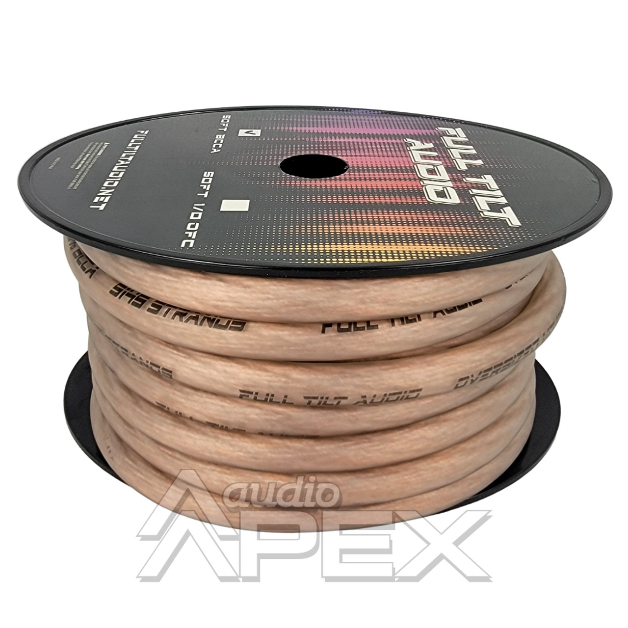 Full Tilt Audio Red 8 Gauge 50 Foot Tinned OFC Oxygen Free Copper  Power/Ground Cable/