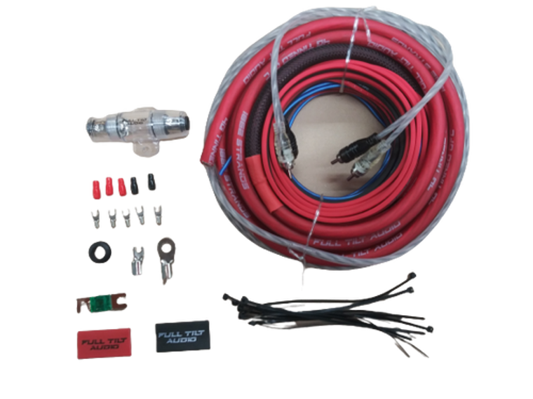 FULL TILT 4 GAUGE AWG RED/BLACK AMPLIFIER/AMP WIRE KIT