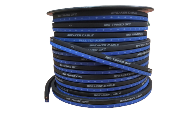 Full Tilt Audio Blue/Black 12 Gauge 100 Foot Tinned OFC Oxygen Free Copper Speaker Cable Wire