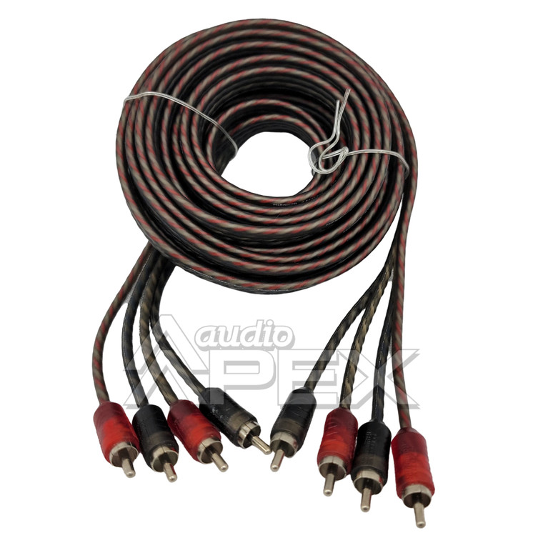 Sundown Audio 25 ft. 4 Channel Budget RCA Interconnect Cables (SB Series)