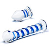 Glas 7.5" & 3" 2Pc Double Penetration Swirly Dildo & Buttplug Set