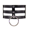 Cho005 Triple Strap Faux Leather Ringed Choker Cho005 Triple Strap Faux Leather Ringed Choker