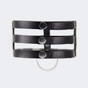 Cho005 Triple Strap Faux Leather Ringed Choker Cho005 Triple Strap Faux Leather Ringed Choker