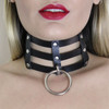 Cho005 Triple Strap Faux Leather Ringed Choker Cho005 Triple Strap Faux Leather Ringed Choker