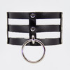 Cho005 Triple Strap Faux Leather Ringed Choker Cho005 Triple Strap Faux Leather Ringed Choker