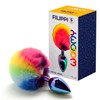 Wooomy Filippi Fluffy Rainbow Metal Butt Plug