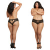 Dreamgirl 1442/X Crotchless Stretch Lace Heart Cut-Out Panty Black