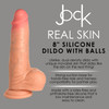 Jock Real Skin Silicone Dildo with Balls 8"