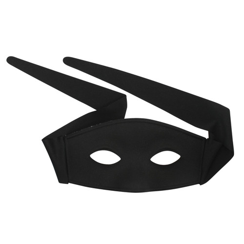 Zorro with Ties Large Black Eye Mask