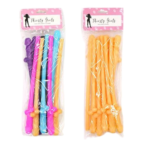 Thirsty Girl Dicky Sippy Straws 10Pk Colourful