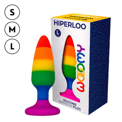 Wooomy Hiperloo Silicone Rainbow Butt Plug