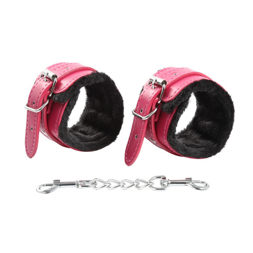 Poison Rose L114 Pvc Furry Wrist Cuffs