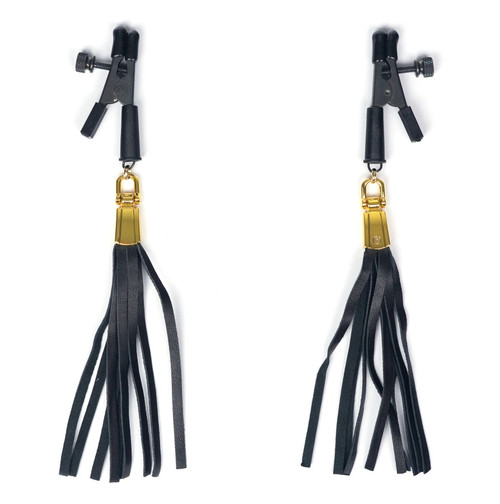 Spartacus Alligator Tip Clamps With Leatherette Tassels