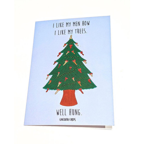 Well Hung Christmas Tree Uncouth Cards