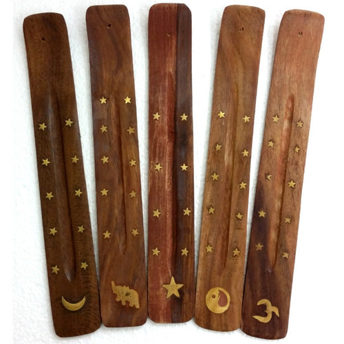 Wooden Incense Holder Flat Ash Catcher