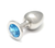 Rosebud Stainless Steel Plug In Aquamarine