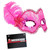 Feathered Masquerade Mask Pink Sequin