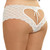 Dreamgirl 1442/X Crotchless Stretch Lace Heart Cut-Out Panty White