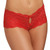Dreamgirl 1442/X Crotchless  Stretch Lace Heart Cut-Out Panty Red
