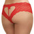 Dreamgirl 1442/X Crotchless  Stretch Lace Heart Cut-Out Panty Red