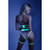 GLOW IN A TRANCE Open Cup Crotchless Teddy with Attached Leg Garters