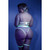 GLOW IN A TRANCE Open Cup Crotchless Teddy with Attached Leg Garters