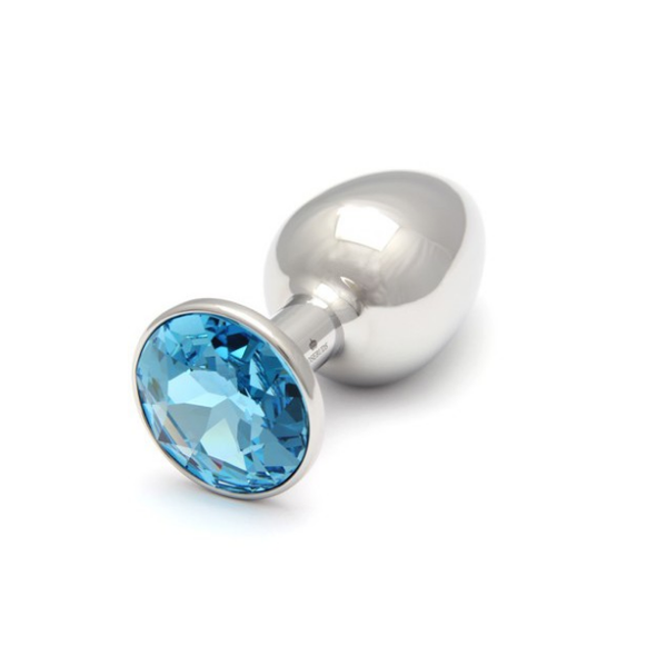 Rosebud Stainless Steel Plug In Aquamarine