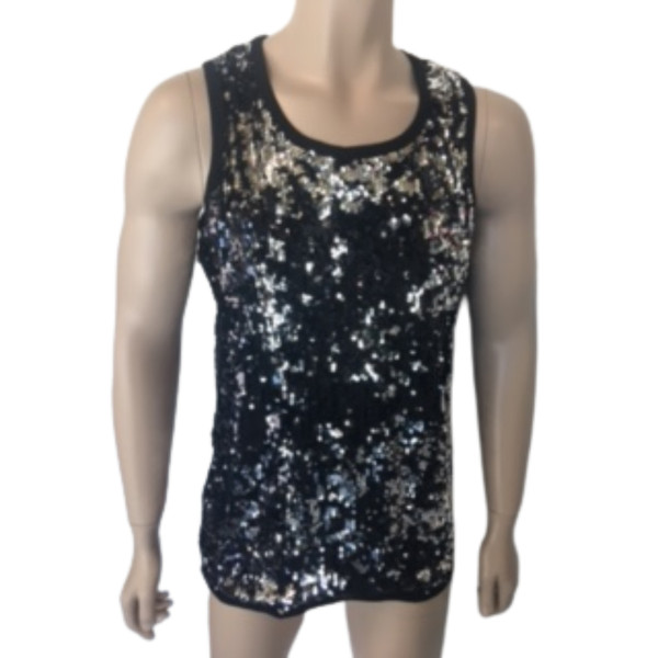 Poison Rose 2314 Sequin Singlet Silver